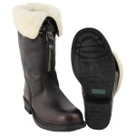 Ital. Leather boots "PISTON" shearling brown 